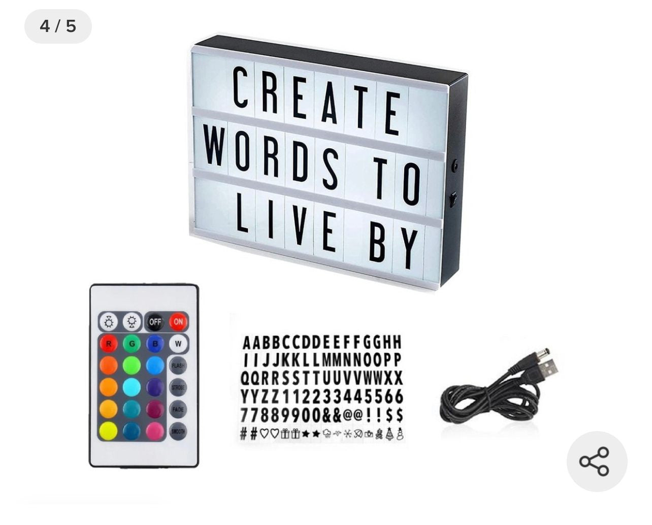 Tablero Letras Luz Led